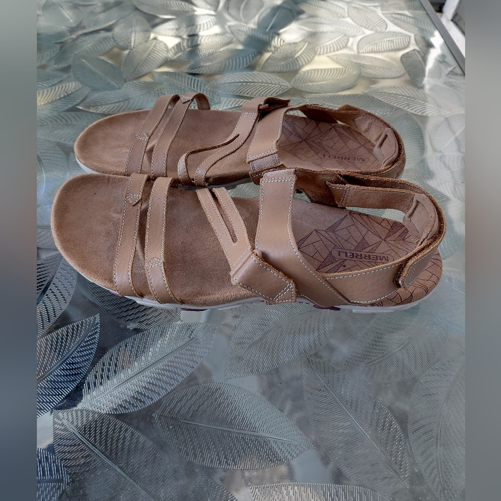 Merrell Women's Brown Leather Strappy Sport Sandals
